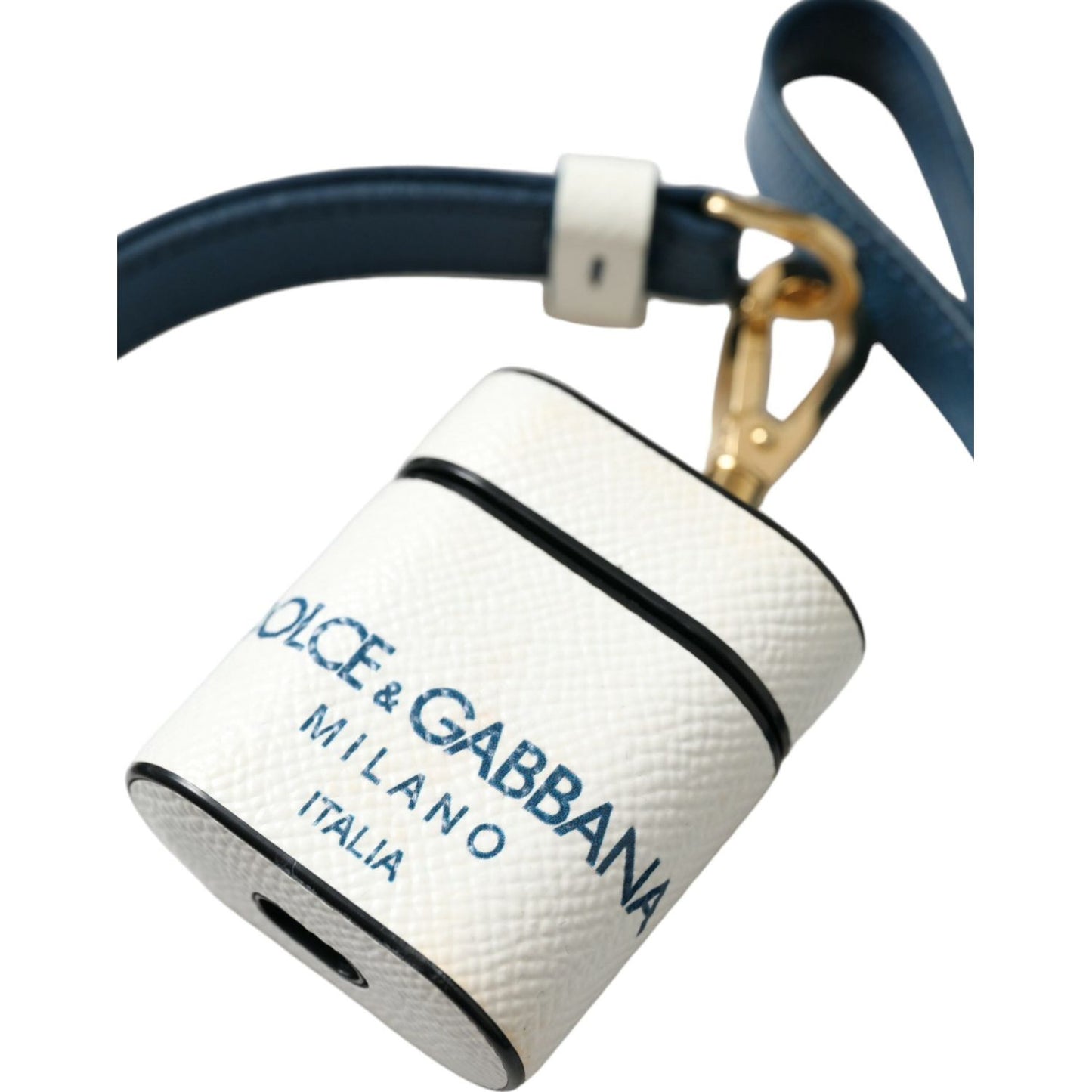 Dolce & Gabbana Chic Leather Airpods Case in Blue & White Dolce & Gabbana Dark Slate Gray