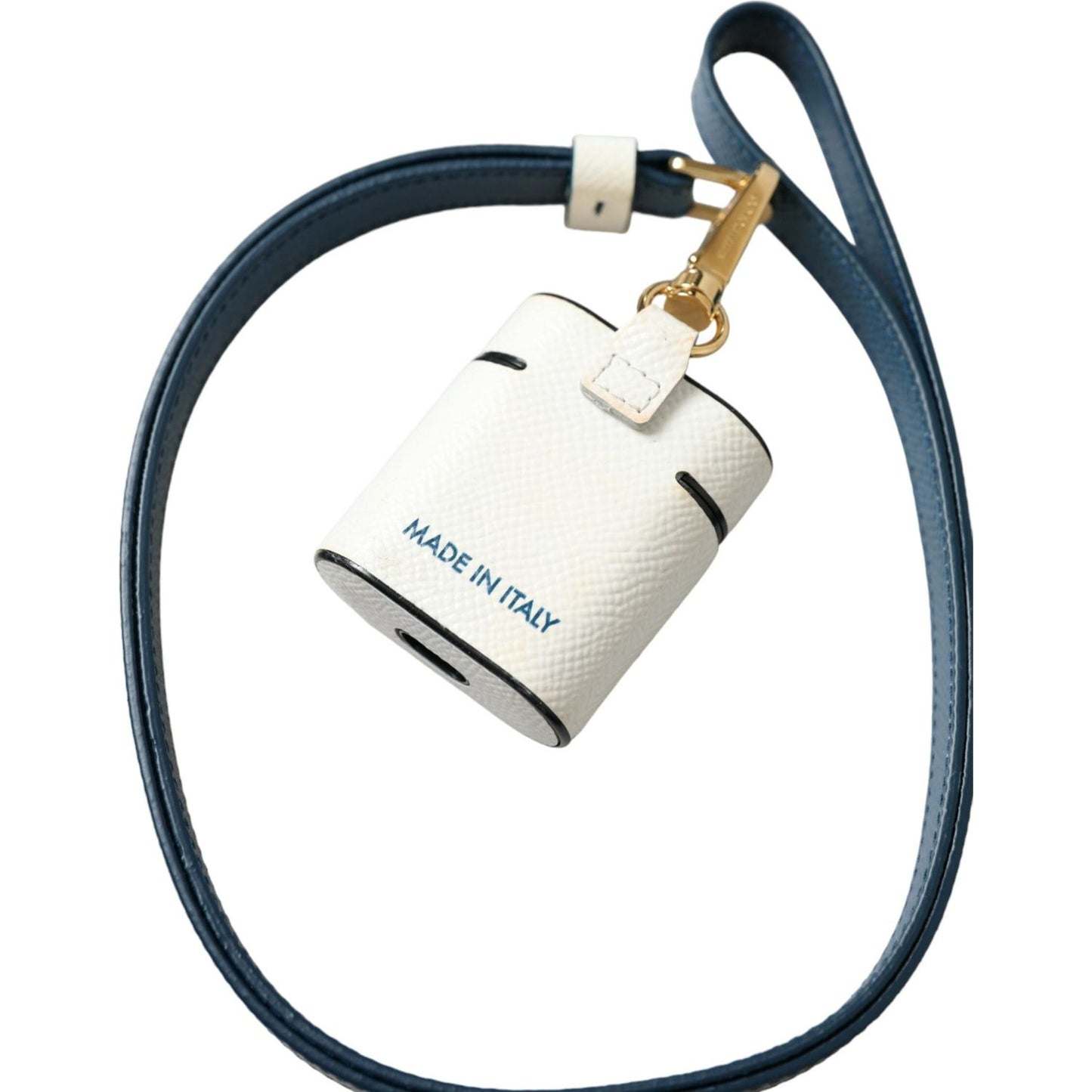 Dolce & Gabbana Chic Leather Airpods Case in Blue & White Dolce & Gabbana Dark Slate Gray