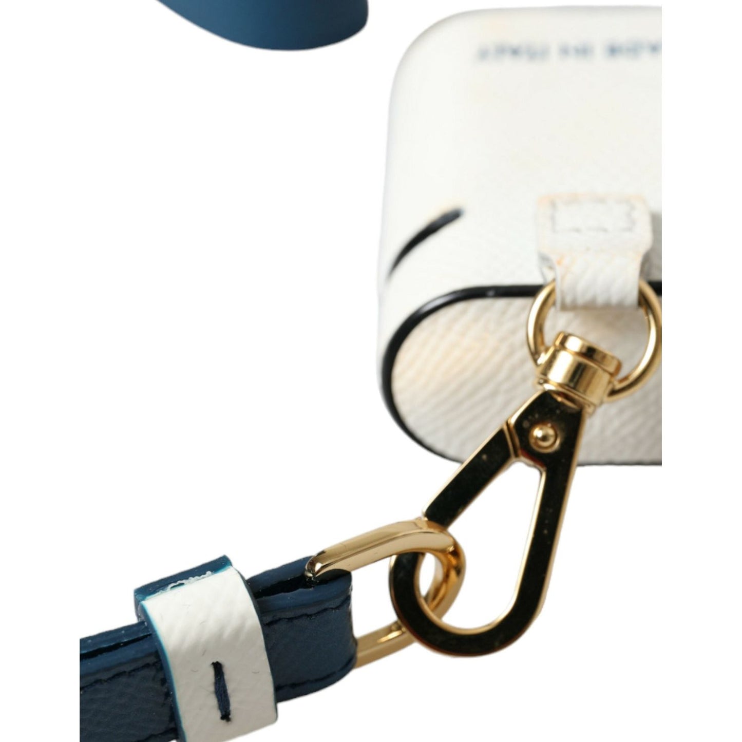 Dolce & Gabbana Chic Leather Airpods Case in Blue & White Dolce & Gabbana Dark Slate Gray