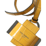 Dolce & Gabbana Exquisite Alligator Leather Key Holder Dolce & Gabbana Goldenrod