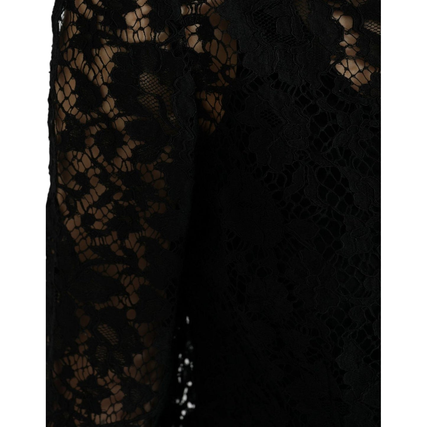 Dolce & Gabbana Elegant Floral Lace Blouse Top Dolce & Gabbana Black