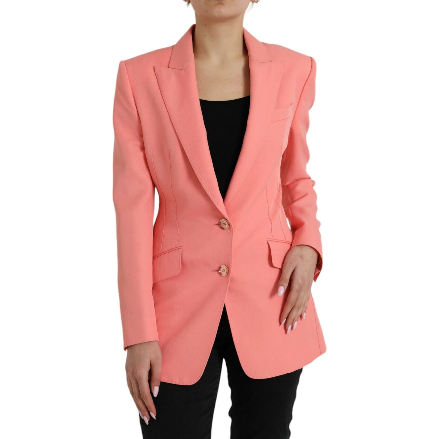 Dolce & Gabbana Chic Pink Peak Lapel Blazer Dolce & Gabbana Light Coral