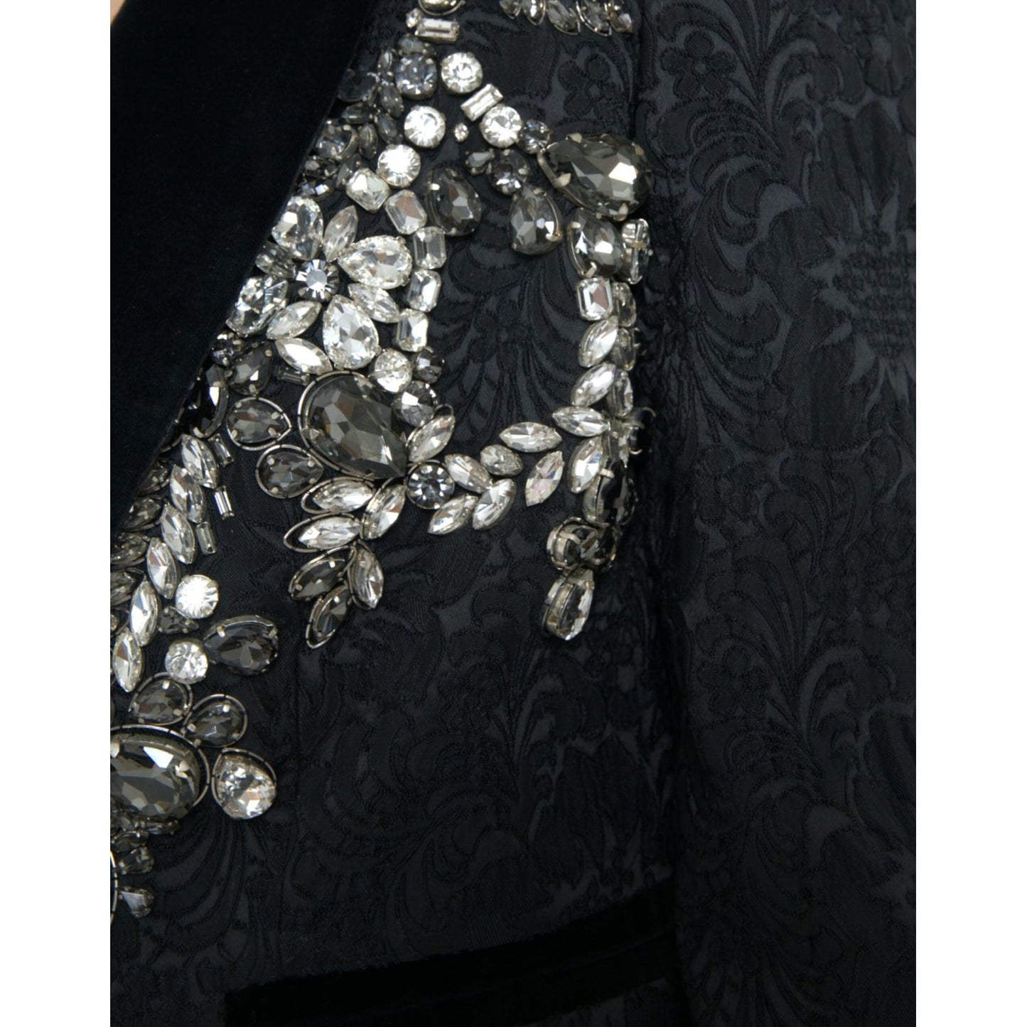 Dolce & Gabbana Elegant Embellished Black Overcoat Jacket Dolce & Gabbana Black