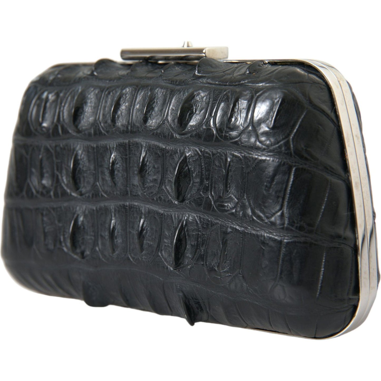 Balenciaga Elegant Crocodile Leather Evening Clutch Balenciaga Dark Slate Gray