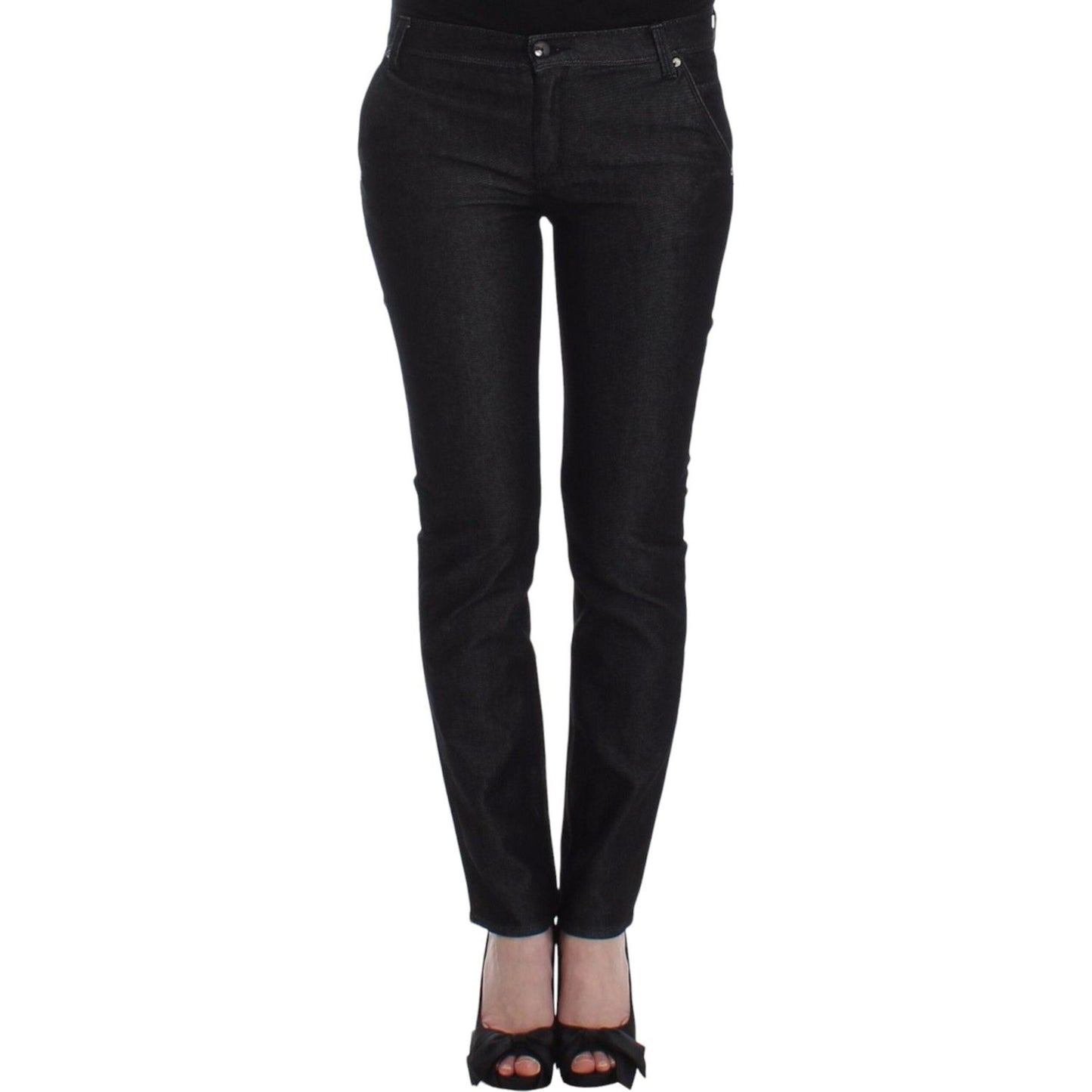 Ermanno Scervino Chic Black Skinny Jeans - Elegant & Slim Fit Jeans & Pants Ermanno Scervino Black