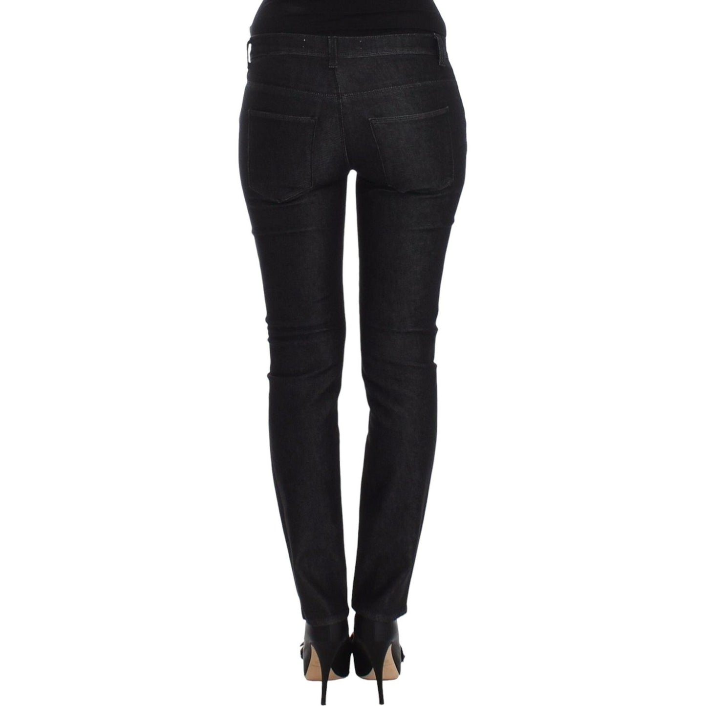 Ermanno Scervino Chic Black Skinny Jeans - Elegant & Slim Fit Jeans & Pants Ermanno Scervino Black