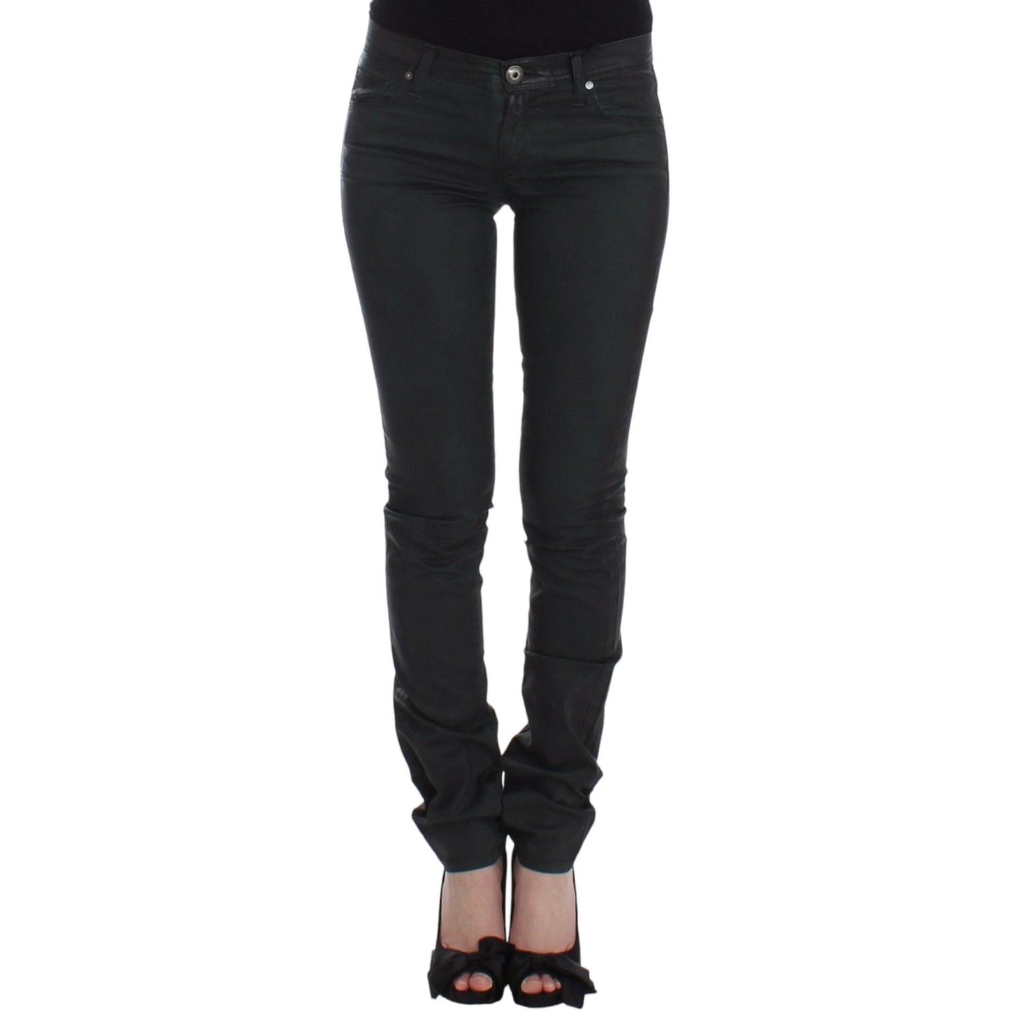 Ermanno Scervino Green Slim Jeans Denim Pants Straight Leg Stretch