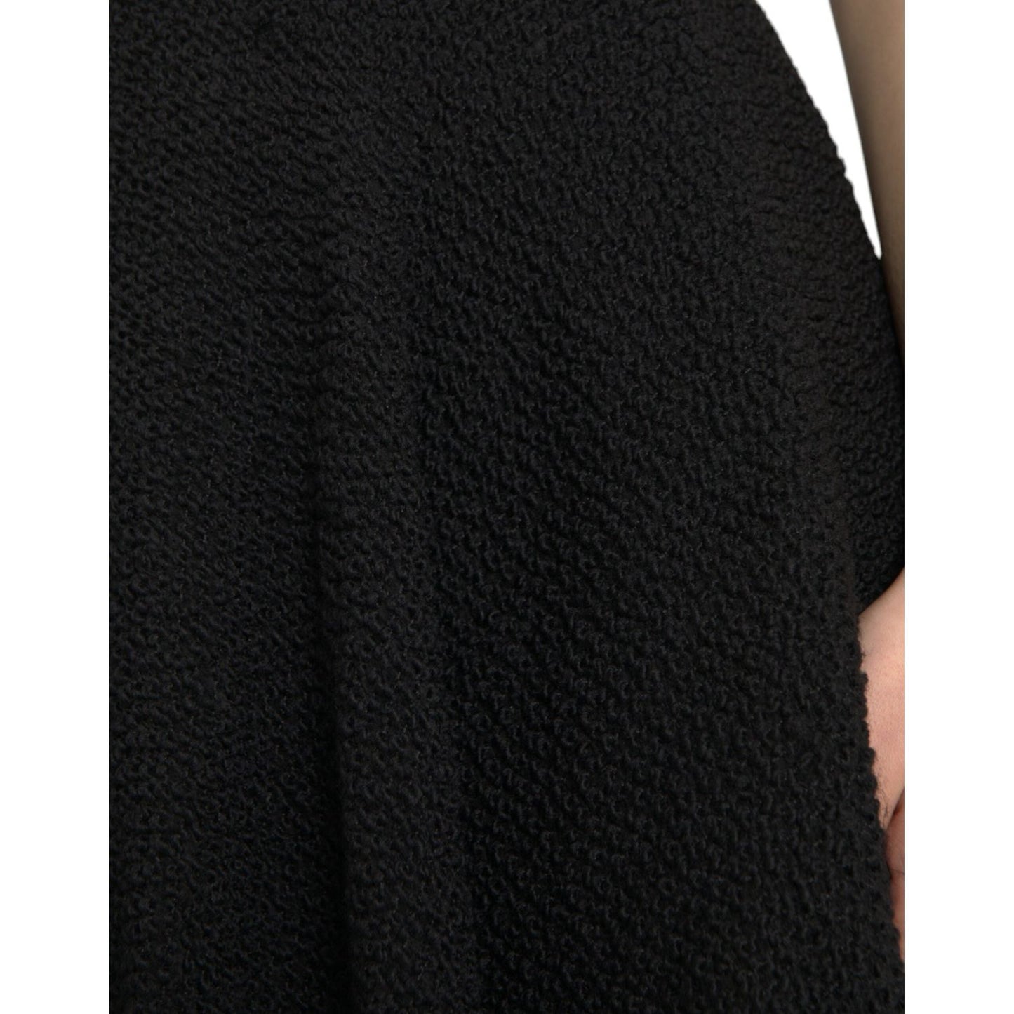 Dolce & Gabbana Black High Waist A-line Knee Length Skirt Dolce & Gabbana Black