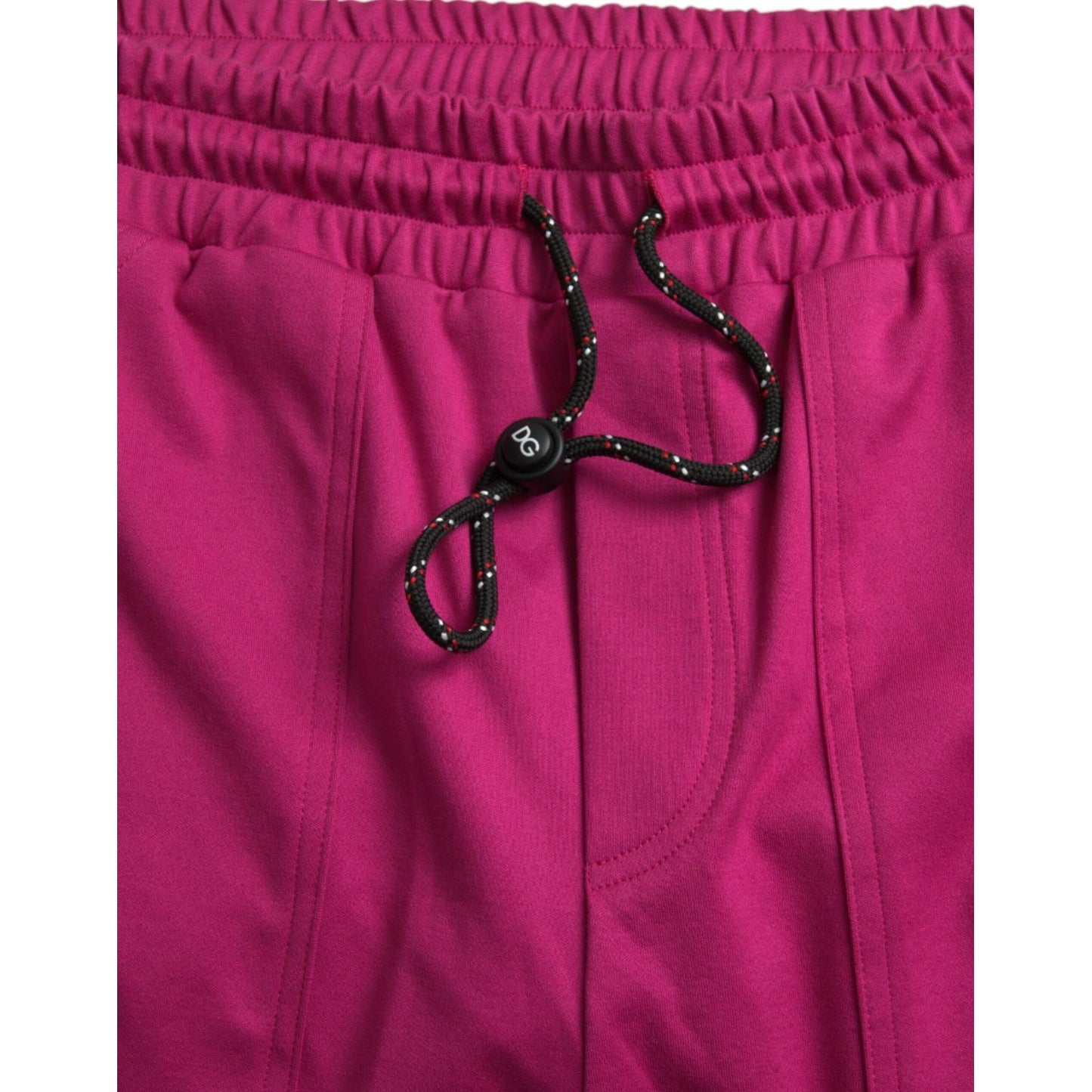 Dolce & Gabbana Pink Logo Cargo Cotton Jogger Sweatpants Pants Dolce & Gabbana Maroon
