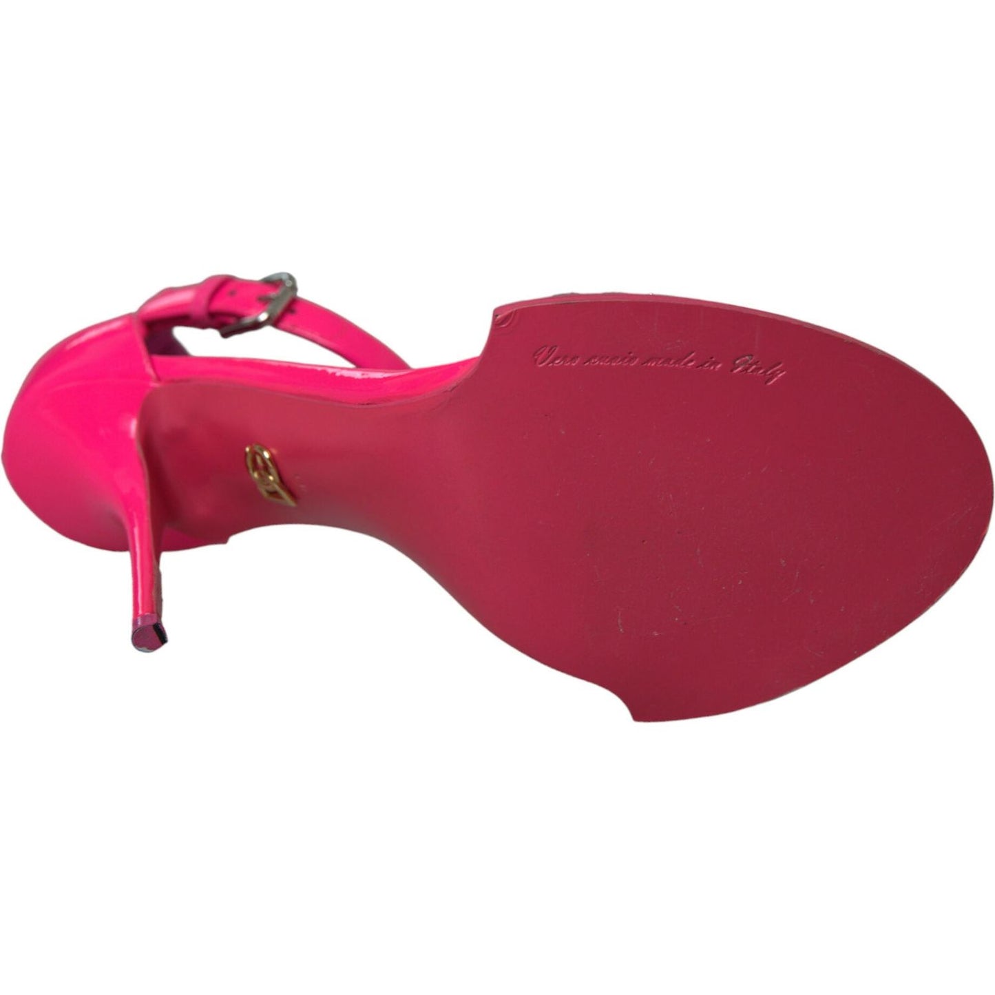 Dolce & Gabbana Pink Leather Crystal Heels Sandals Shoes Dolce & Gabbana Brown