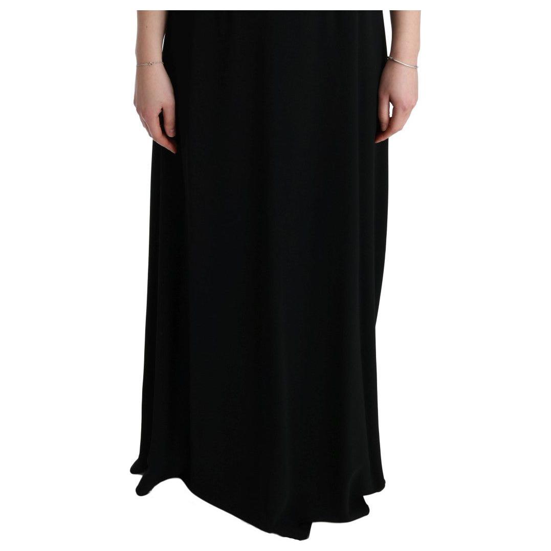 Dolce & Gabbana Elegant Black Floral Maxi Dress Dolce & Gabbana Black