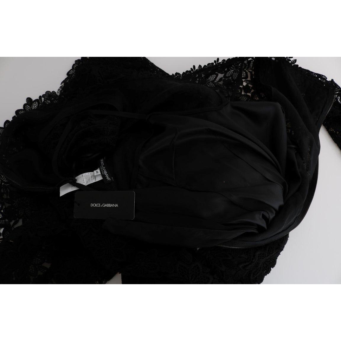 Dolce & Gabbana Elegant Black Sheath Dress with Silk Lining Dolce & Gabbana Gray