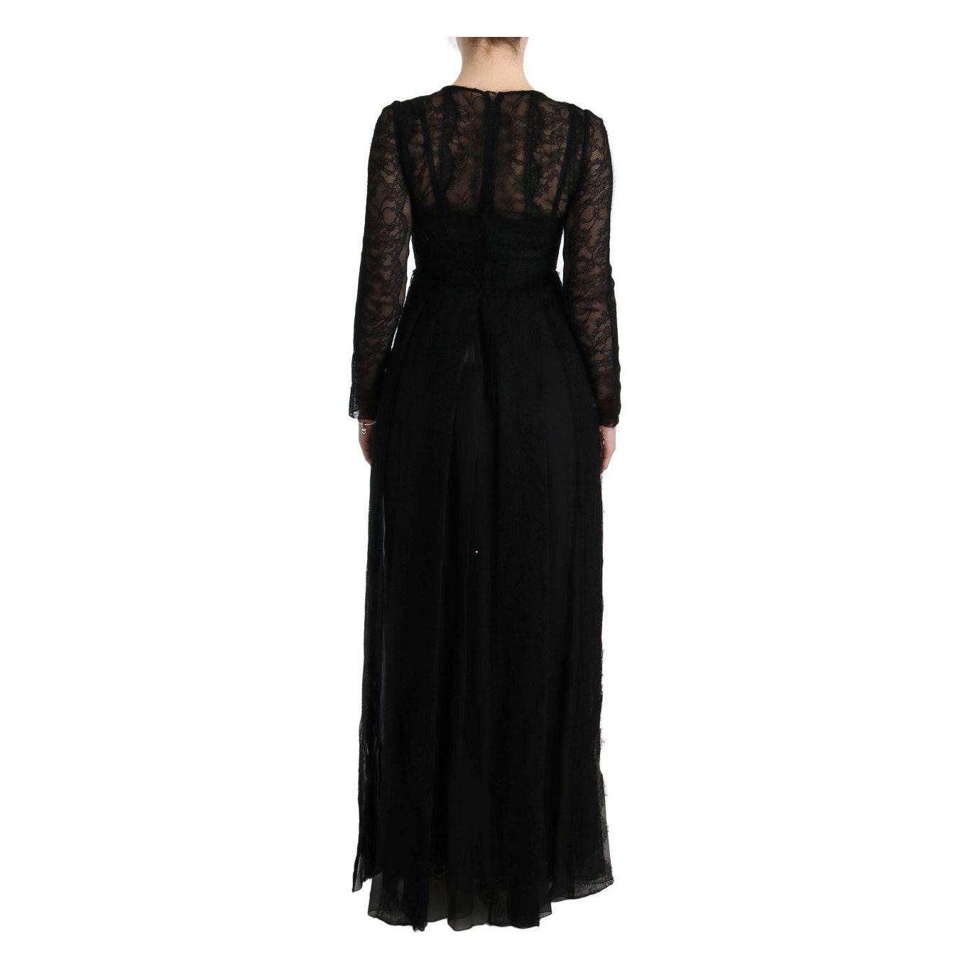 Dolce & Gabbana Elegant Black Sheath Long Sleeve Dress Dolce & Gabbana Black