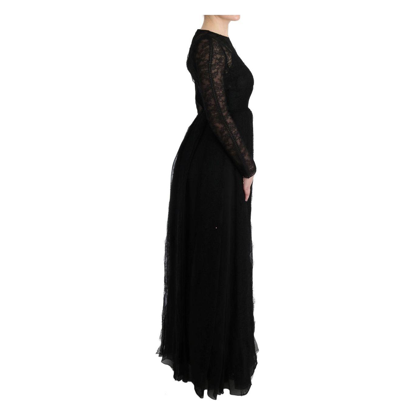 Dolce & Gabbana Elegant Black Sheath Long Sleeve Dress Dolce & Gabbana Black