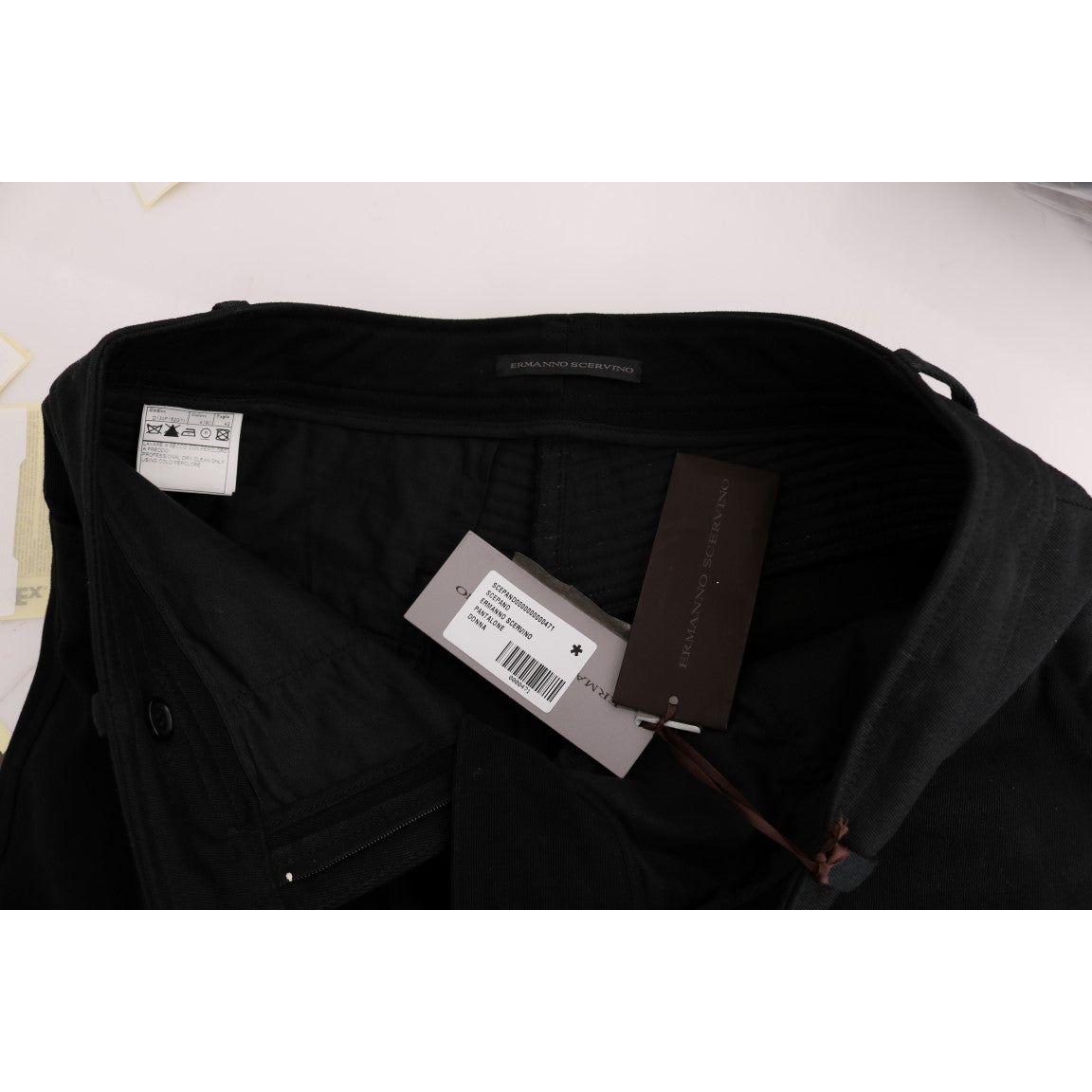 Ermanno Scervino Chic Black Slim Fit Trousers Jeans & Pants Ermanno Scervino Black