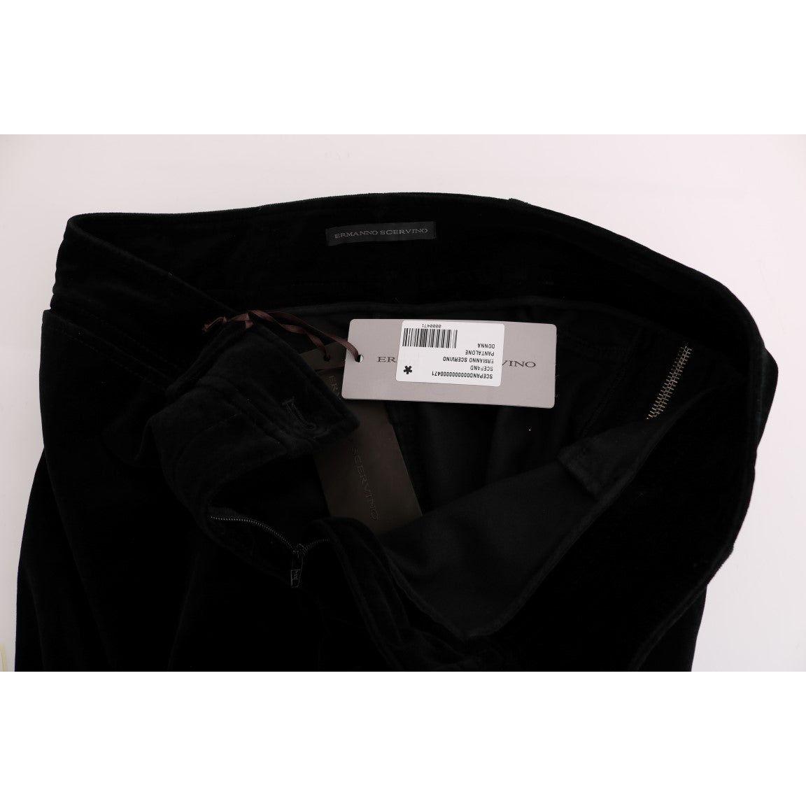 Ermanno Scervino Chic Black Slim Fit Cropped Pants Jeans & Pants Ermanno Scervino Light Gray