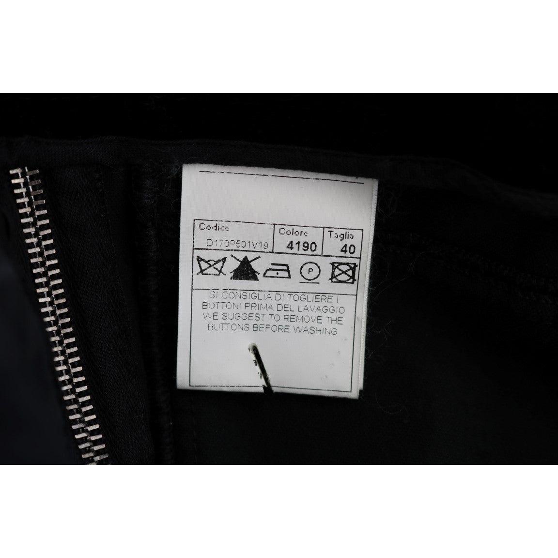 Ermanno Scervino Chic Black Slim Fit Cropped Pants Jeans & Pants Ermanno Scervino Gray