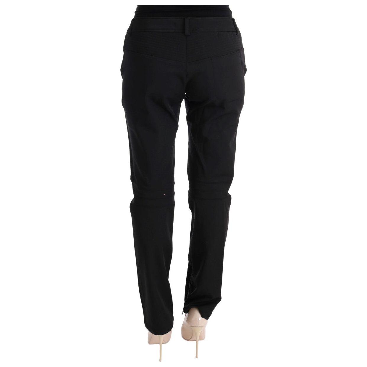 Ermanno Scervino Sleek Black Cotton Slim Fit Pants Jeans & Pants Ermanno Scervino Black