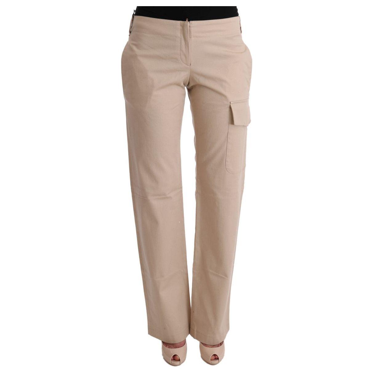 Ermanno Scervino Chic Beige Cropped Pants - Regular Fit Elegance Jeans & Pants Ermanno Scervino Rosy Brown