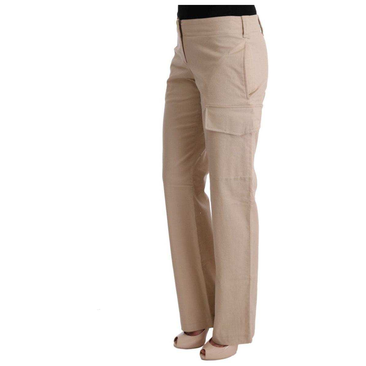 Ermanno Scervino Chic Beige Cropped Pants - Regular Fit Elegance Jeans & Pants Ermanno Scervino Rosy Brown