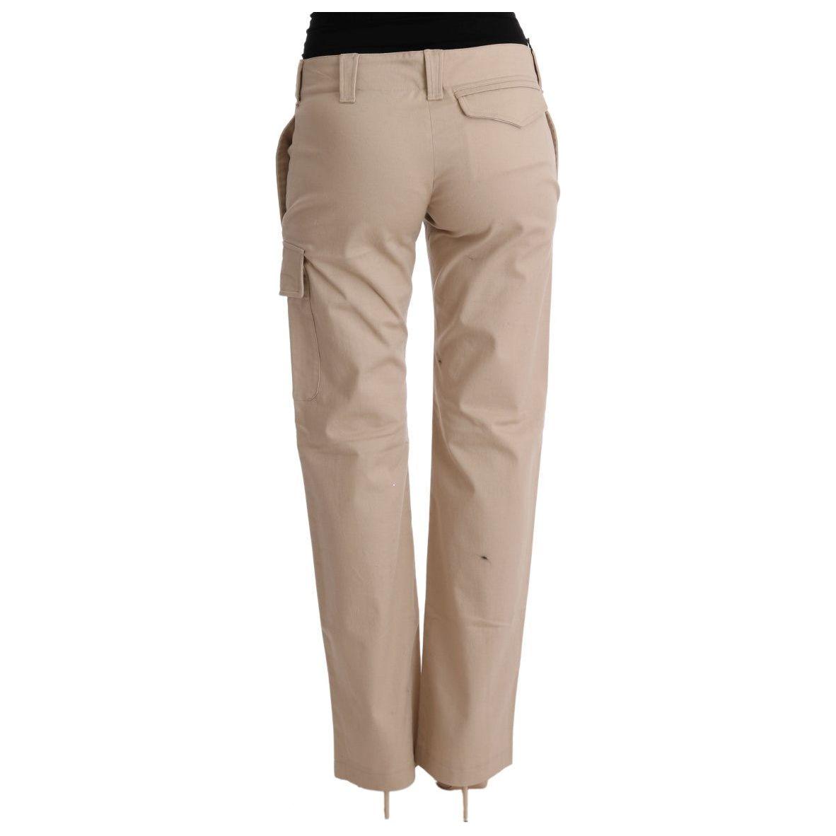 Ermanno Scervino Chic Beige Cropped Pants - Regular Fit Elegance Jeans & Pants Ermanno Scervino Rosy Brown
