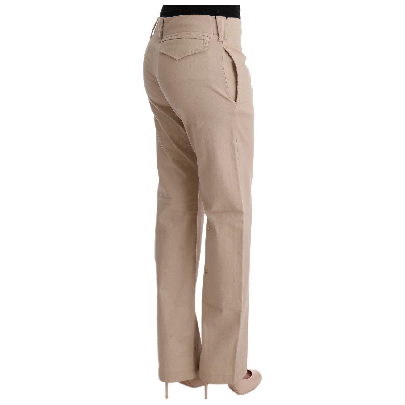 Ermanno Scervino Chic Beige Cropped Pants - Regular Fit Elegance Jeans & Pants Ermanno Scervino Rosy Brown