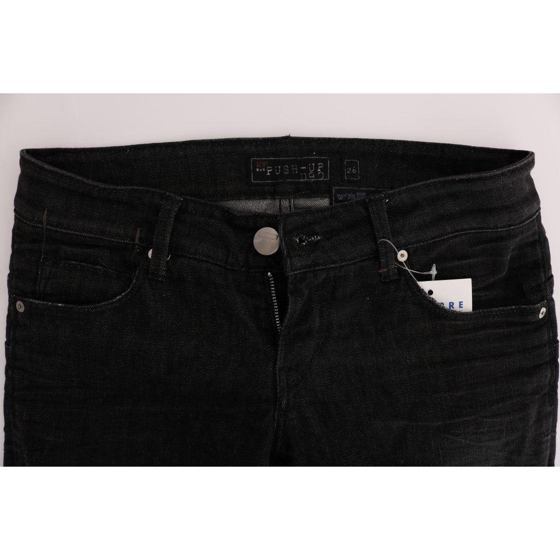 Acht Chic Slim Fit Black Cotton Jeans Jeans & Pants Acht Light Gray