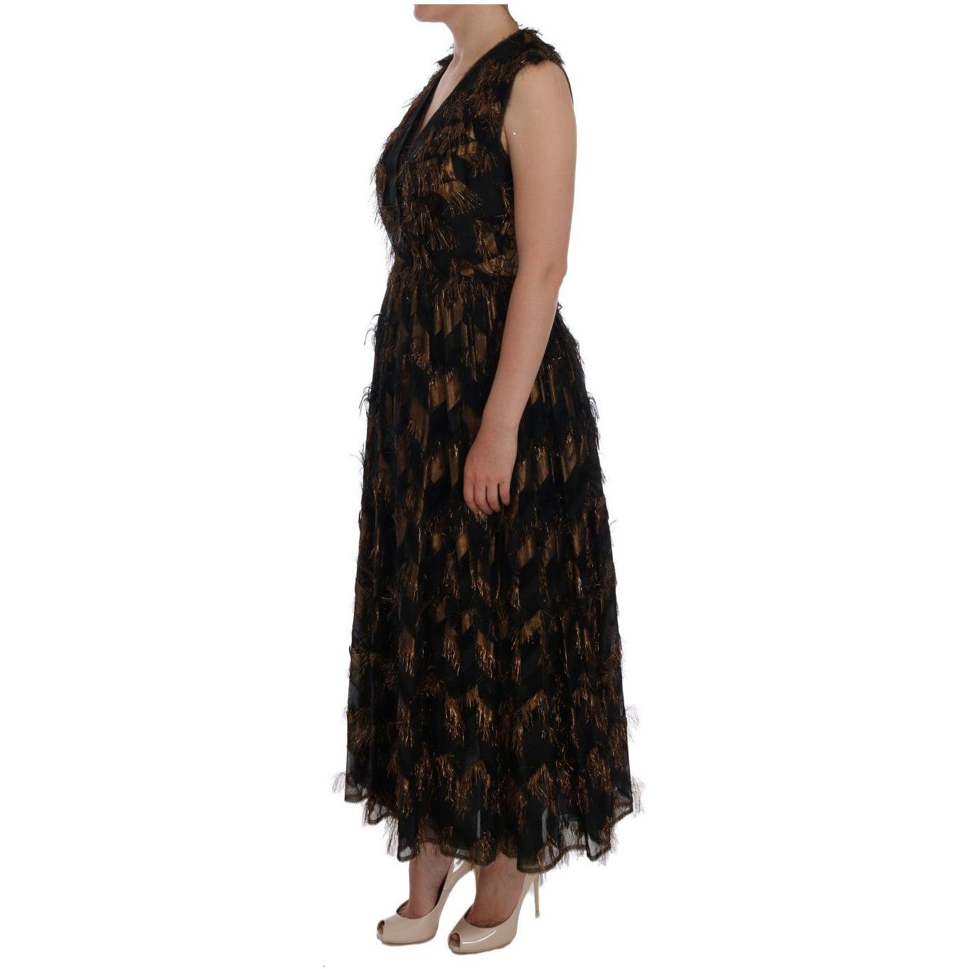 Dolce & Gabbana Elegant A-Line Full Length Sleeveless Dress Dolce & Gabbana Rosy Brown
