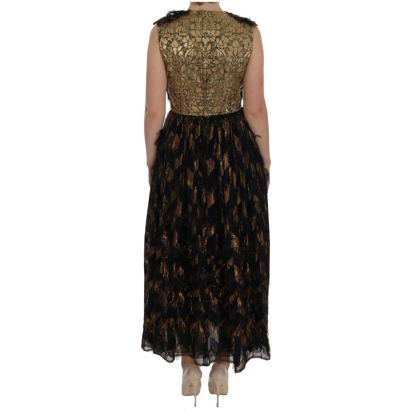 Dolce & Gabbana Elegant A-Line Full Length Sleeveless Dress Dolce & Gabbana Rosy Brown
