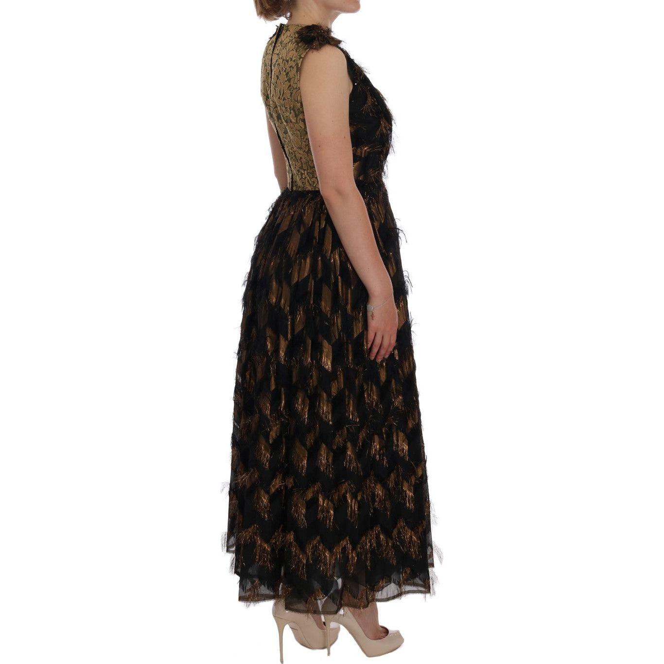 Dolce & Gabbana Elegant A-Line Full Length Sleeveless Dress Dolce & Gabbana Rosy Brown
