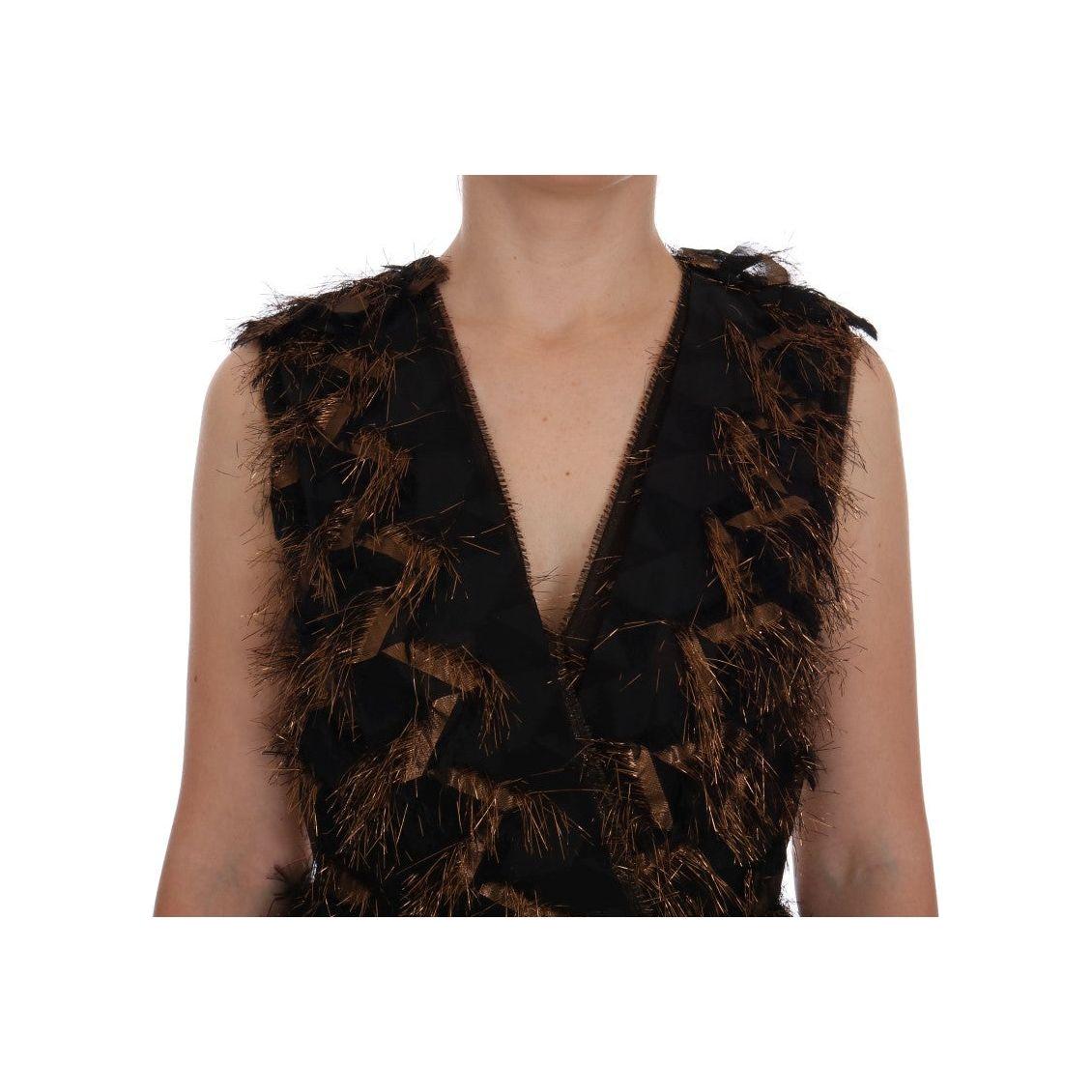 Dolce & Gabbana Elegant A-Line Full Length Sleeveless Dress Dolce & Gabbana Black