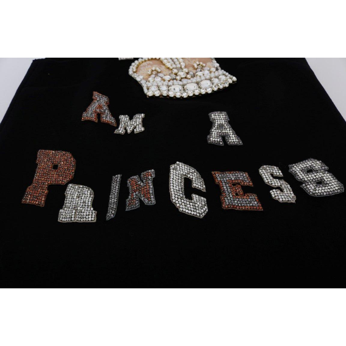 Dolce & Gabbana Black Wool Crystal Princess Dress Dolce & Gabbana Dark Gray