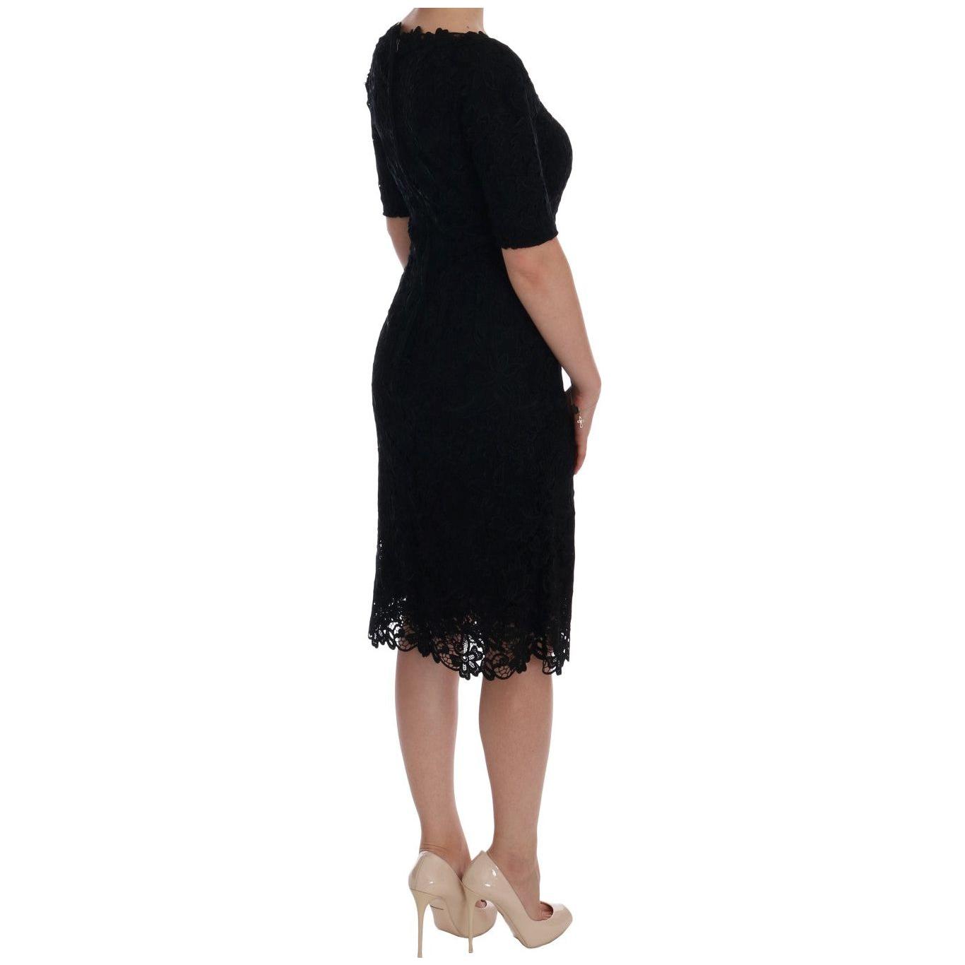 Dolce & Gabbana Elegant Black Knee-Length Sheath Dress Dolce & Gabbana Black