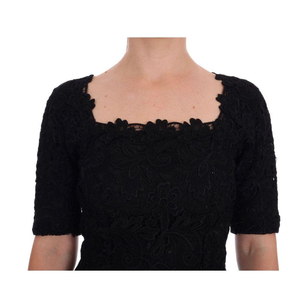 Dolce & Gabbana Elegant Black Knee-Length Sheath Dress Dolce & Gabbana Black