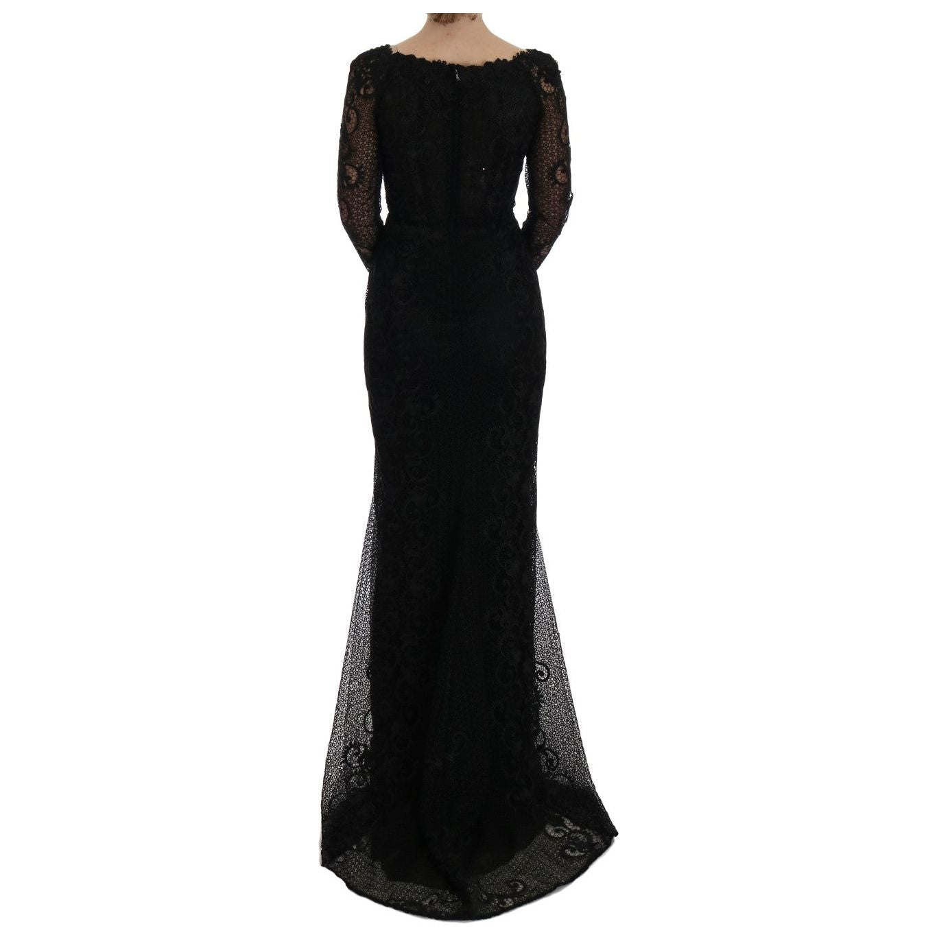 Dolce & Gabbana Elegant Full Length Black Sheath Maxi Dress Dolce & Gabbana Black