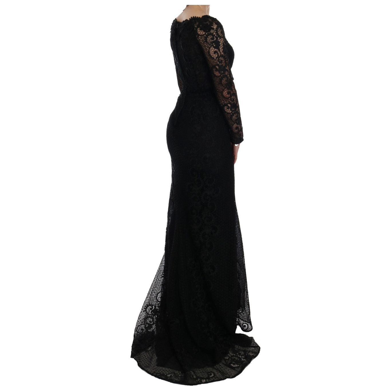Dolce & Gabbana Elegant Full Length Black Sheath Maxi Dress Dolce & Gabbana Black