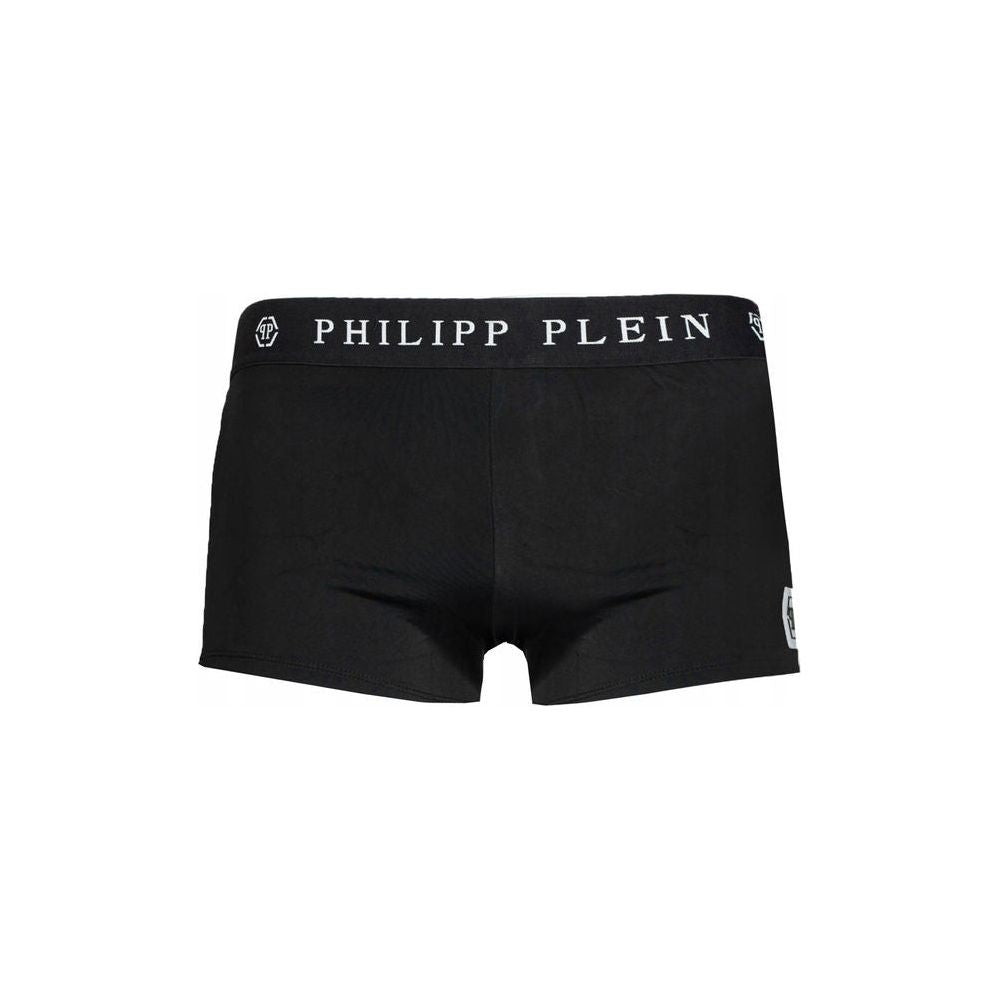 Philipp Plein Black Polyamide Men's Swimwear Boxer Philipp Plein Black