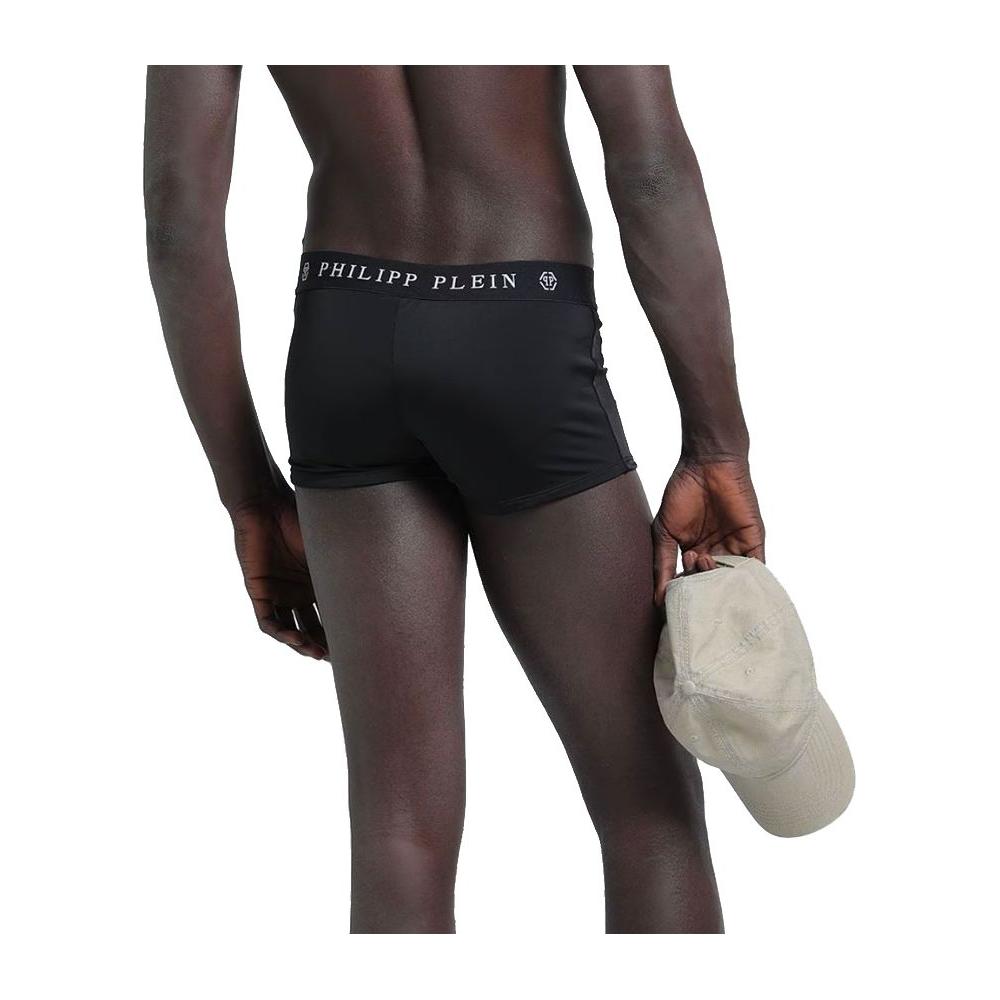Philipp Plein Black Polyamide Men's Swimwear Boxer Philipp Plein Dark Slate Gray