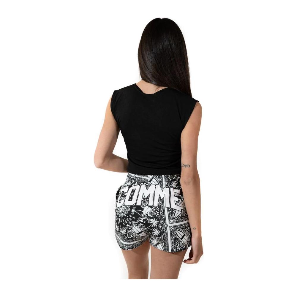 Comme Des Fuckdown Chic Monochrome Palms Cotton Shorts Comme Des Fuckdown Gray