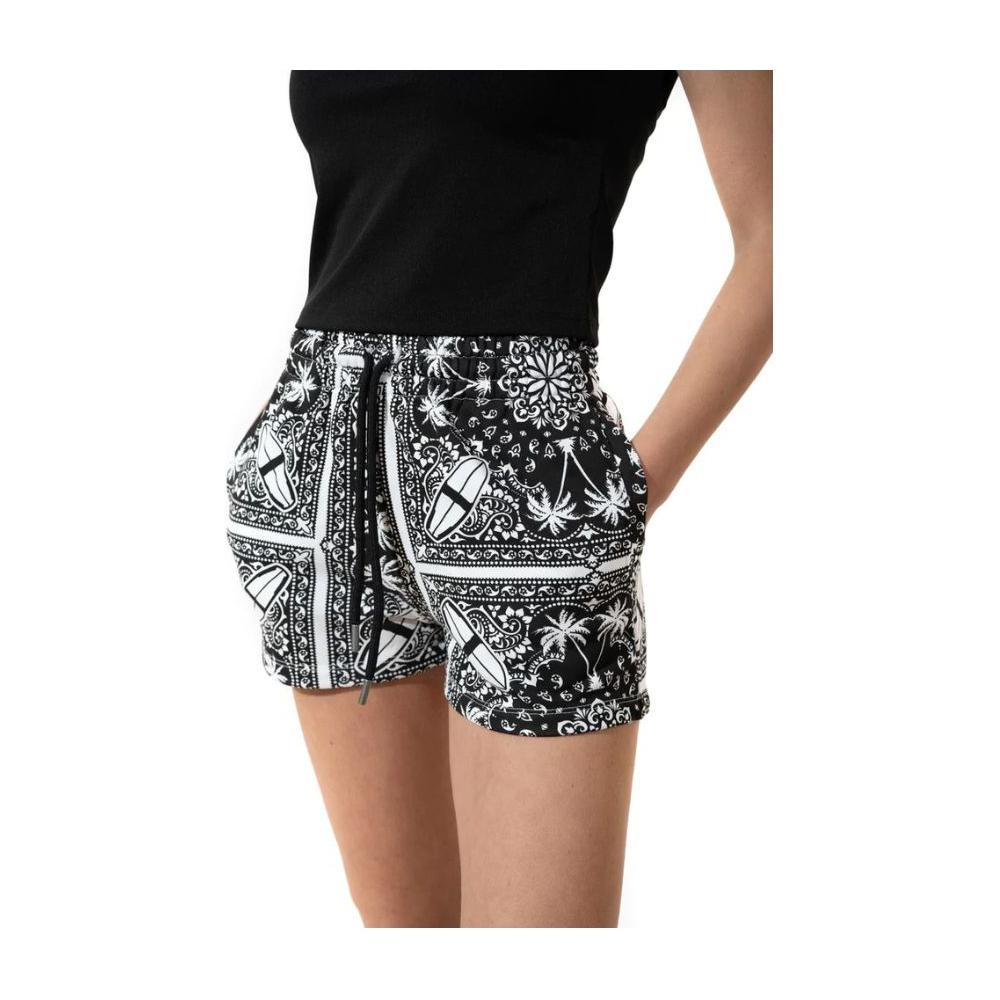 Comme Des Fuckdown Chic Monochrome Palms Cotton Shorts Comme Des Fuckdown Gray