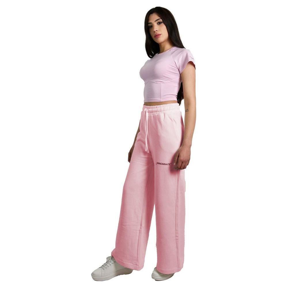 Hinnominate Chic Pink Palazzo Pants with Drawstring Hinnominate Rosy Brown