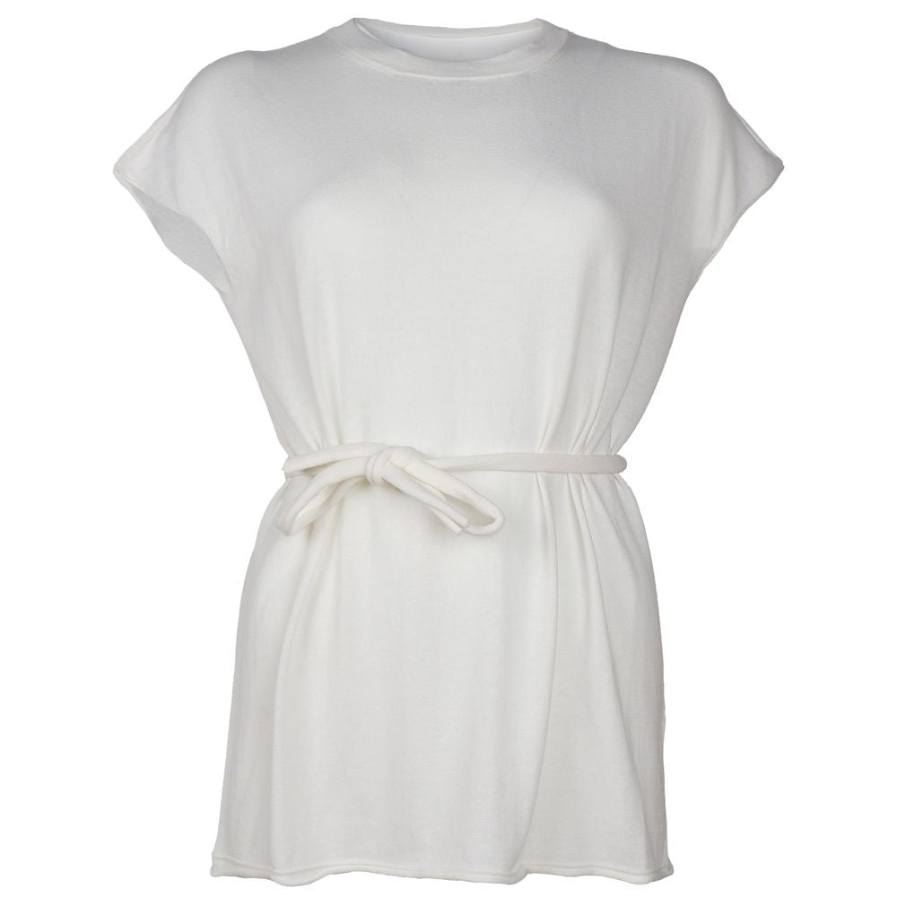 Alpha Studio White Cotton Dress AL-12973-IT40|S