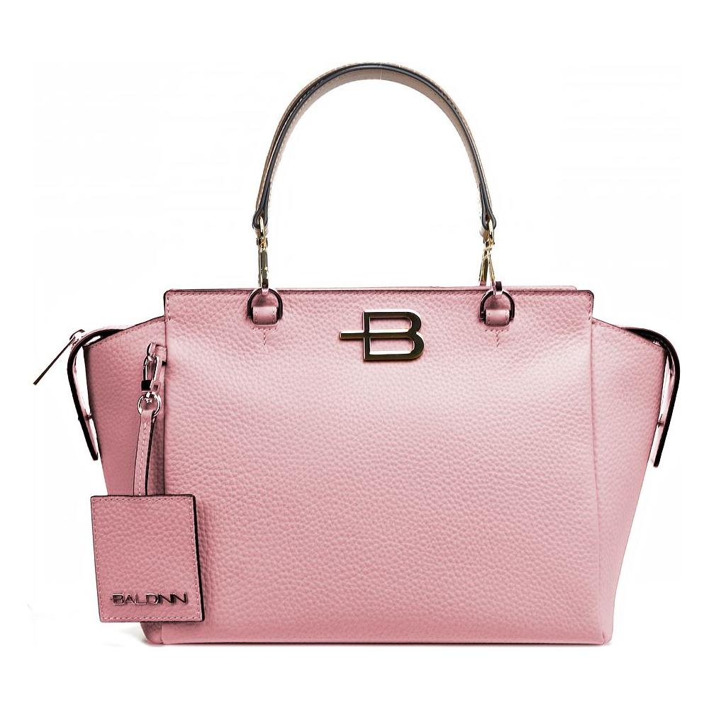 Baldinini Trend Pink Calfskin Women Handbag Baldinini Trend Gray