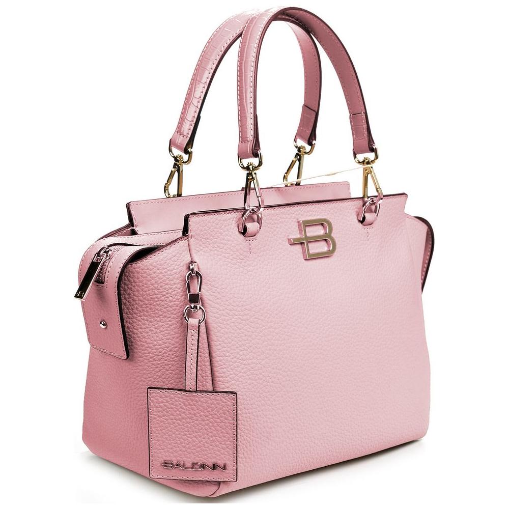 Baldinini Trend Pink Calfskin Women Handbag Baldinini Trend Thistle