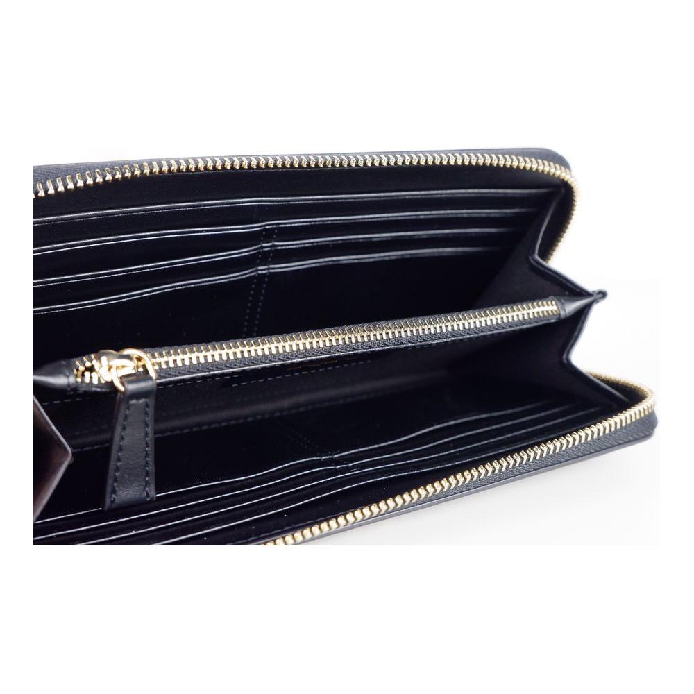 Ungaro Elegant Leather Zippered Wallet in Classic Black Ungaro Light Gray