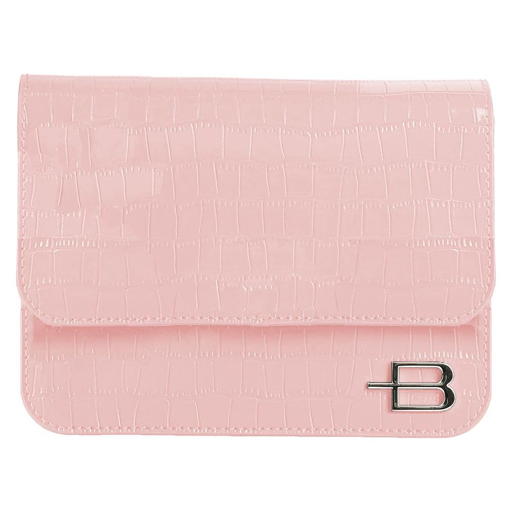 Baldinini Trend Pink Calfskin Women Clutch Baldinini Trend Pink