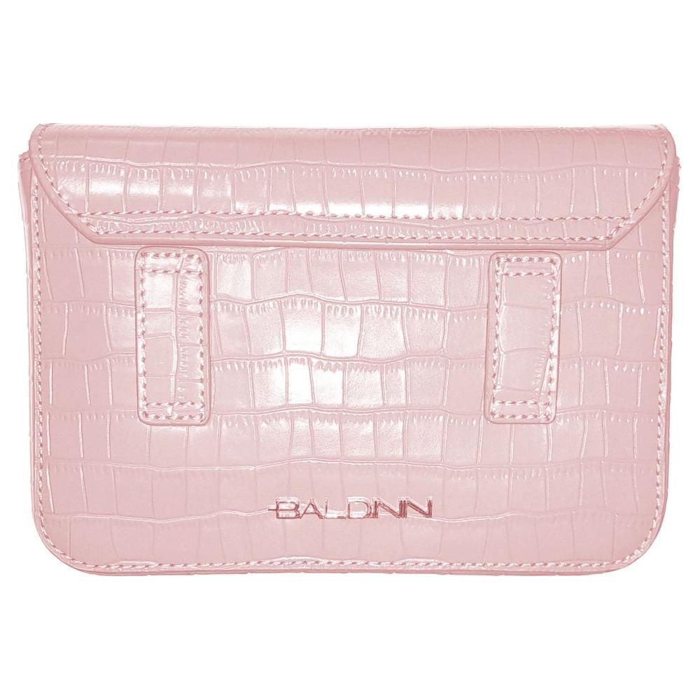 Baldinini Trend Pink Calfskin Women Clutch Baldinini Trend Thistle