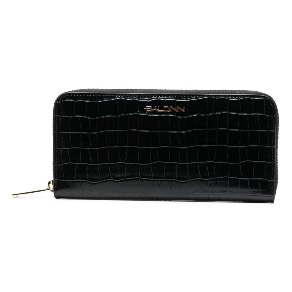 Baldinini Trend Elegant Croco Print Leather Wallet Baldinini Trend Black