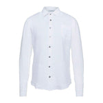 Alpha Studio Elegant White Linen Shirt for Men AL-11830-IT46 | S