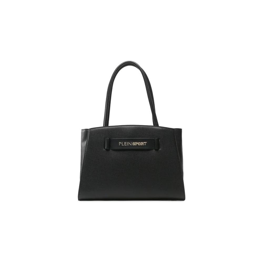 Plein Sport Chic Ebony Tote with Silver Logo Accent Plein Sport Dark Slate Gray